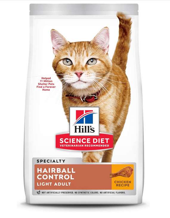 hairball control and weight management cat food